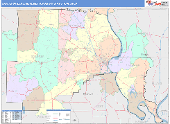 Cape Girardeau Metro Area Digital Map Color Cast Style